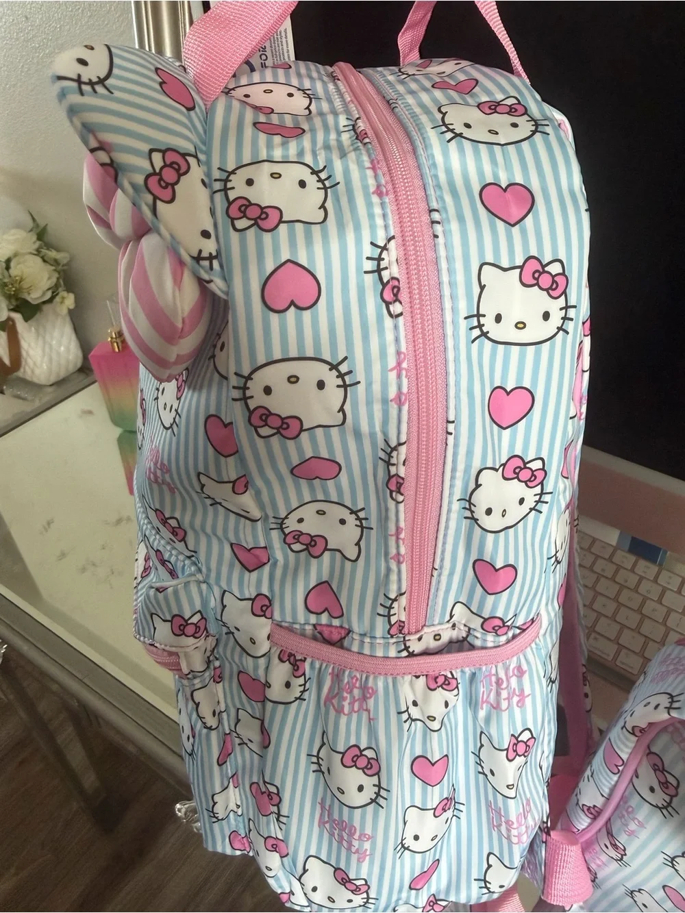 Sanrio Kids Backpack & Lunch Bag Set — Pink & Light Blue Hello Kitty